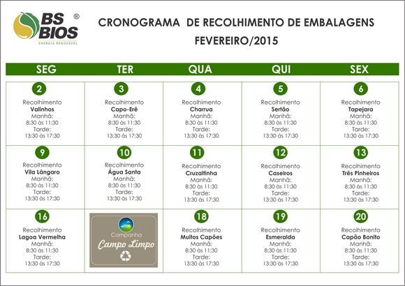 cronograma embalagens