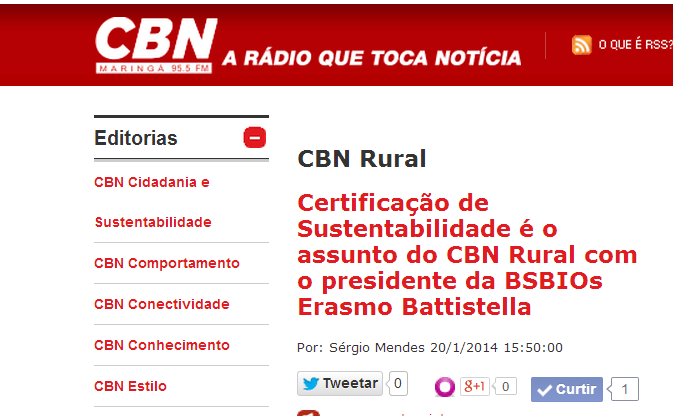 Diretor Presidente da BSBIOS concede entrevista à CBN Maringá